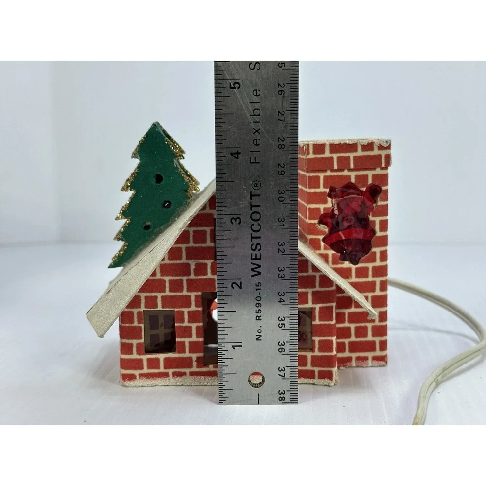 VINTAGE CHRISTMAS LIGHT UP PUTZ STYLE HOUSE JAPAN Damaged